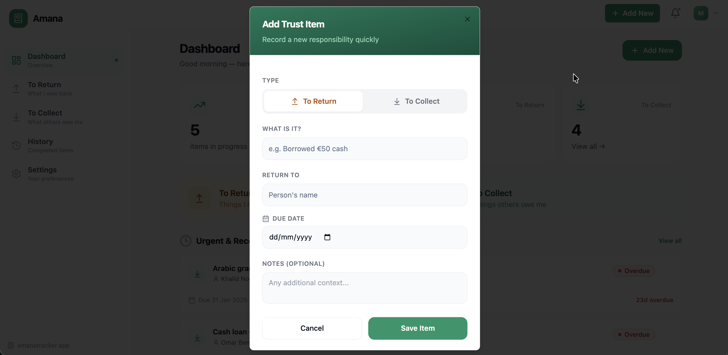 Amana Tracker - Screenshot 3
