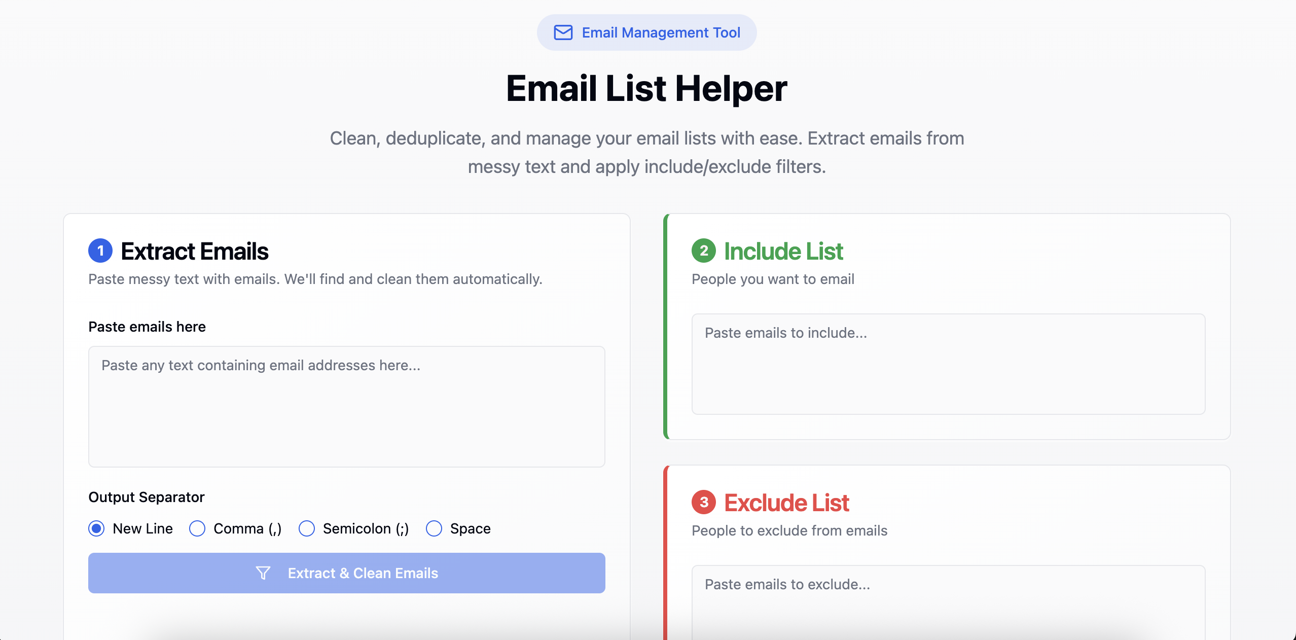 Email List Helper