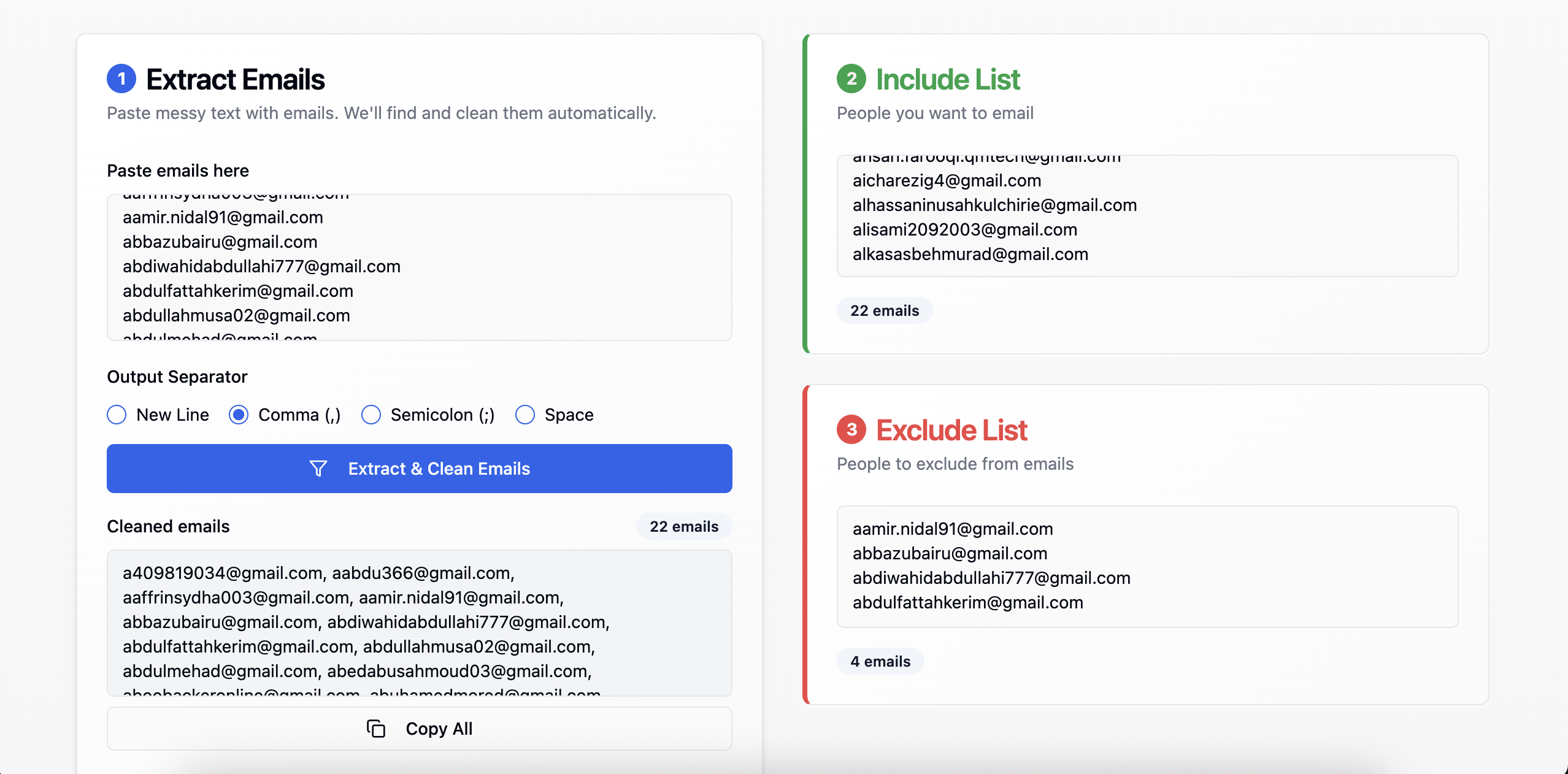 Email List Helper - Screenshot 2