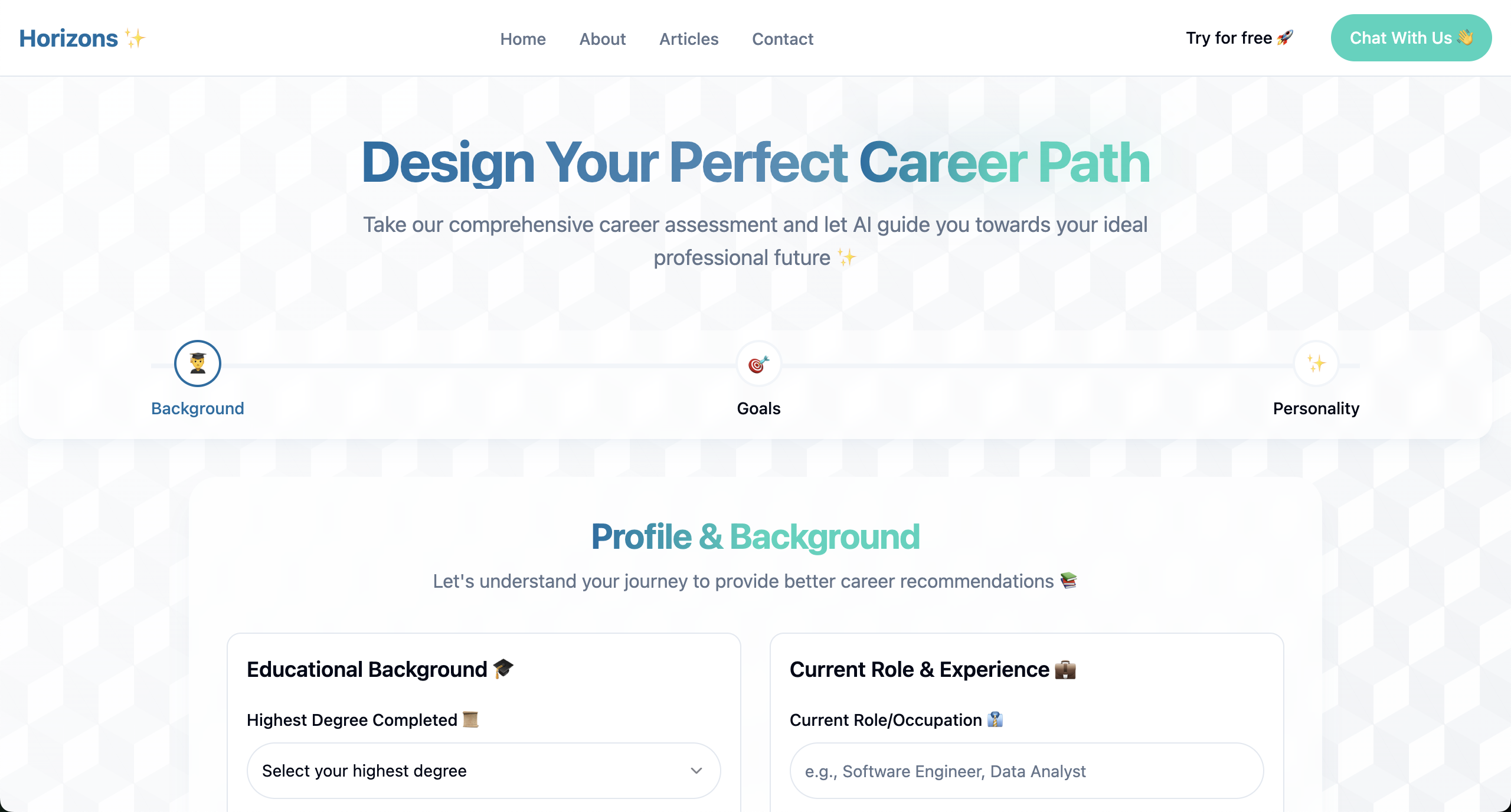 Horizons AI – Career Path Generator - Screenshot 2