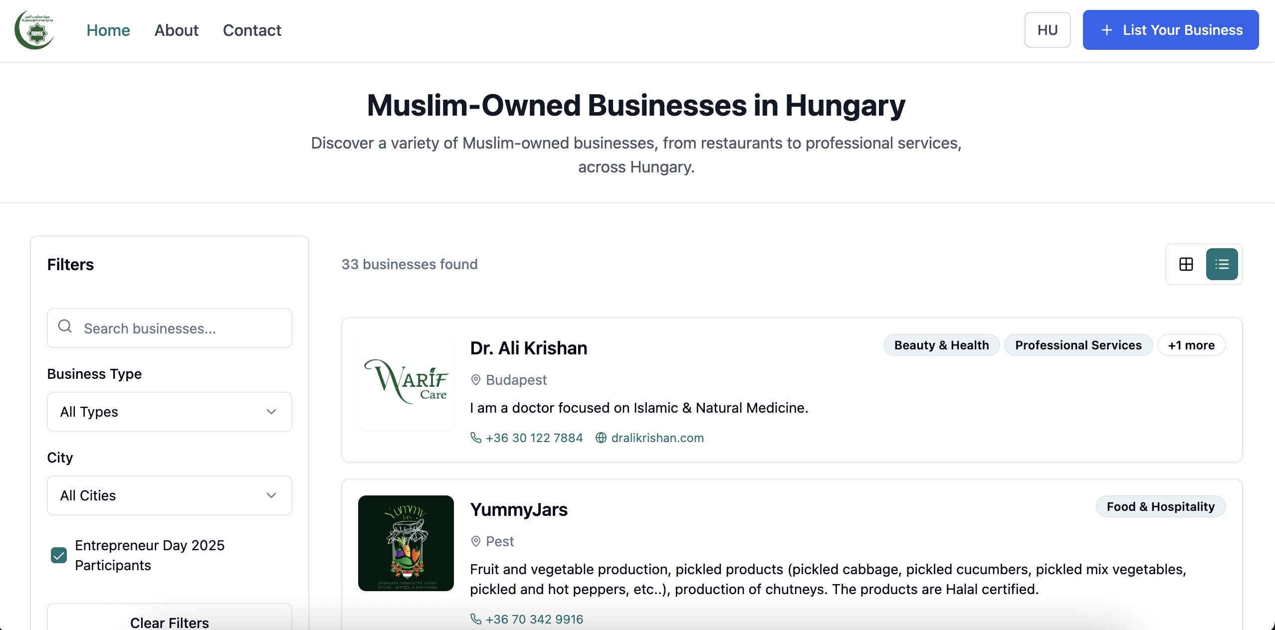 MME – Businesses Directory